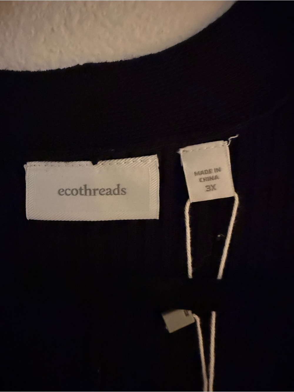 Black Ribbed Open-Front Cardigan - Picture 6 of 7